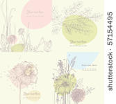 summer flower cards. set
