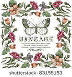 butterflies. flowers. vector....