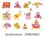 set of beautiful baby icons