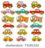 set ot baby icons with cars