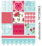 patchwork floral rose pattern...