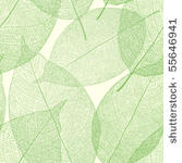 seamless green leaves pattern