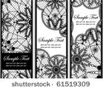 set of black lace banners