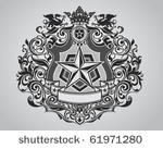 ornate shield crest design