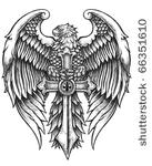 highly detailed eagle with sword