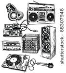 sketchy music elements vector...