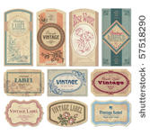 vintage labels set  vector
