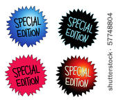 four round starburst stickers...