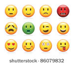 set of cool emoticons. vector...