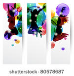 set of three banner with happy...