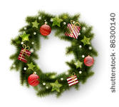 christmas wreath decorated with ...