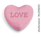 pink sugar heart candy with...