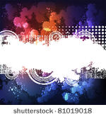 grungy banner on colorful...