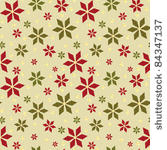 red festive poinsettias in a...