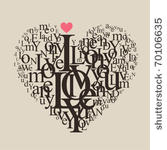 heart shape from letters  ...