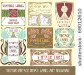 vector vintage items  label art ...