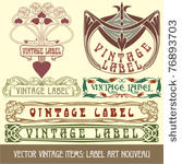 vector vintage items  label art ...