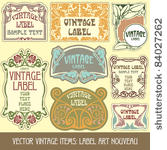 vector vintage items  label art ...