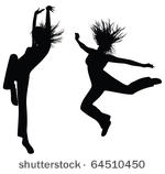 silhouette of two girls which...