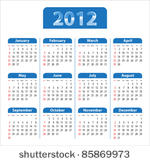 blue glossy calendar for 2012....