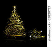 abstract golden christmas tree...