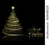 abstract golden christmas tree...