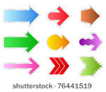 colorful vector arrows on white ...