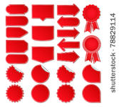 red vector price tags
