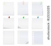 vector paper notes with push...