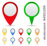 vector set of map markers