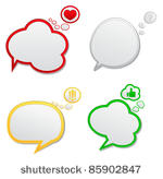 vector speech bubbles with icons