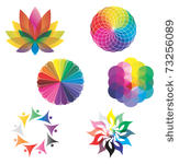 set of color wheels   circles   ...