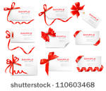 set of card notes with red gift ...