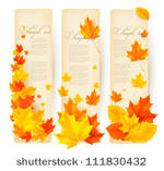 three autumn banners with...