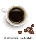 cup of coffee with coffee grain....