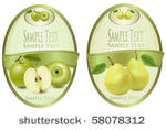 two green labels with different ...