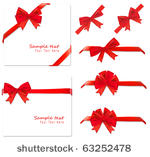 collection of red bows. vector.