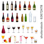 set of different drinks and...