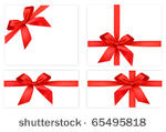 collection of red bows with...