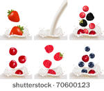 set with red raspberry ...