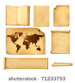 set of old paper sheets and old ...