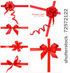 big set of red gift bows with...