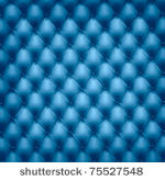 blue button tufted leather...