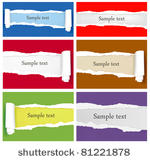 set of ripped colorful paper...