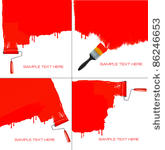 red roller painting the white...