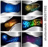 big set of abstract technology...