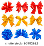 big set of colorful gift bows...