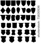 vector black shields set