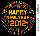 happy new year 2012  firework 
