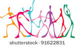 vector image of dancing people...